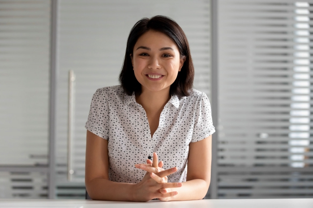 Asian woman smiling